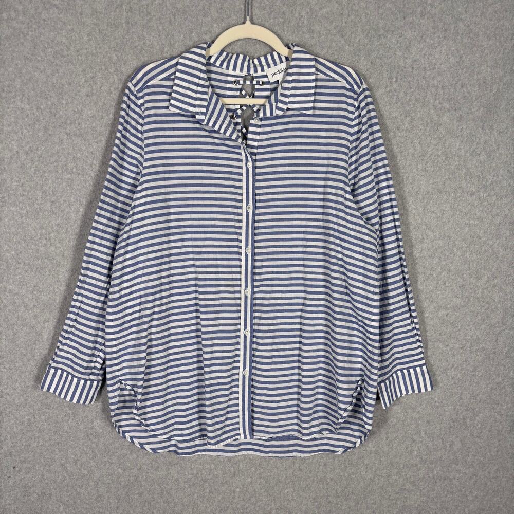 Peck Peck Top XL Tunic Cotton Lace Up Back Textured Yacht Pool Resort Cover‎ Up